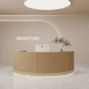 Beauty salon clothing store simple curved cash register art dance company reception desk hospital guide desk