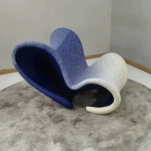 Designer fiberglass heart-shaped lounge chair