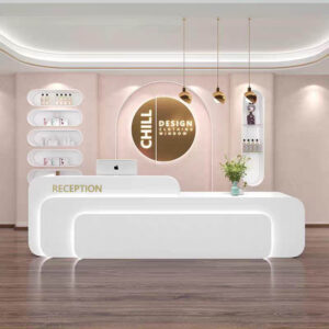 Wood grain desk modern