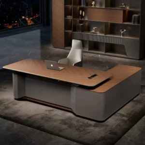 Smart height-adjustable office desk with a luxurious and sophisticated feel, perfect for executives, managers, and supervisors